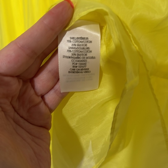 NWT Alice and Olivia brand, Kiara puff sleeve size 6/neon key-lime color dress - Picture 11 of 11